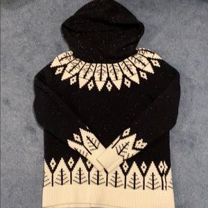 LOFT Navy speckled hooded sweater